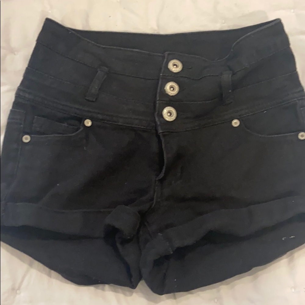 Black jean shorts